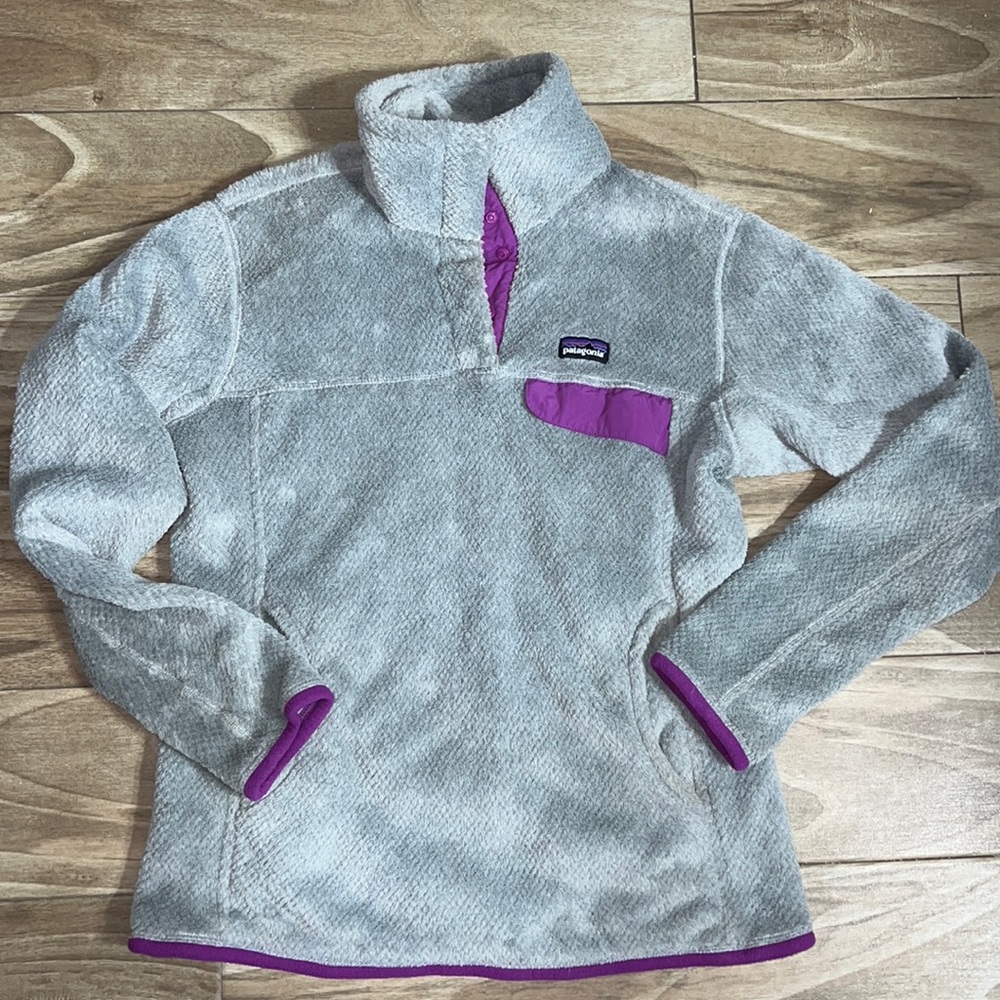 Patagonia Polartec Re-tool Snap-T woman's Pullover jacket Grey Polartec Medium